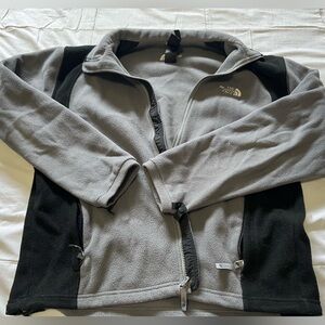 grey north face jacket